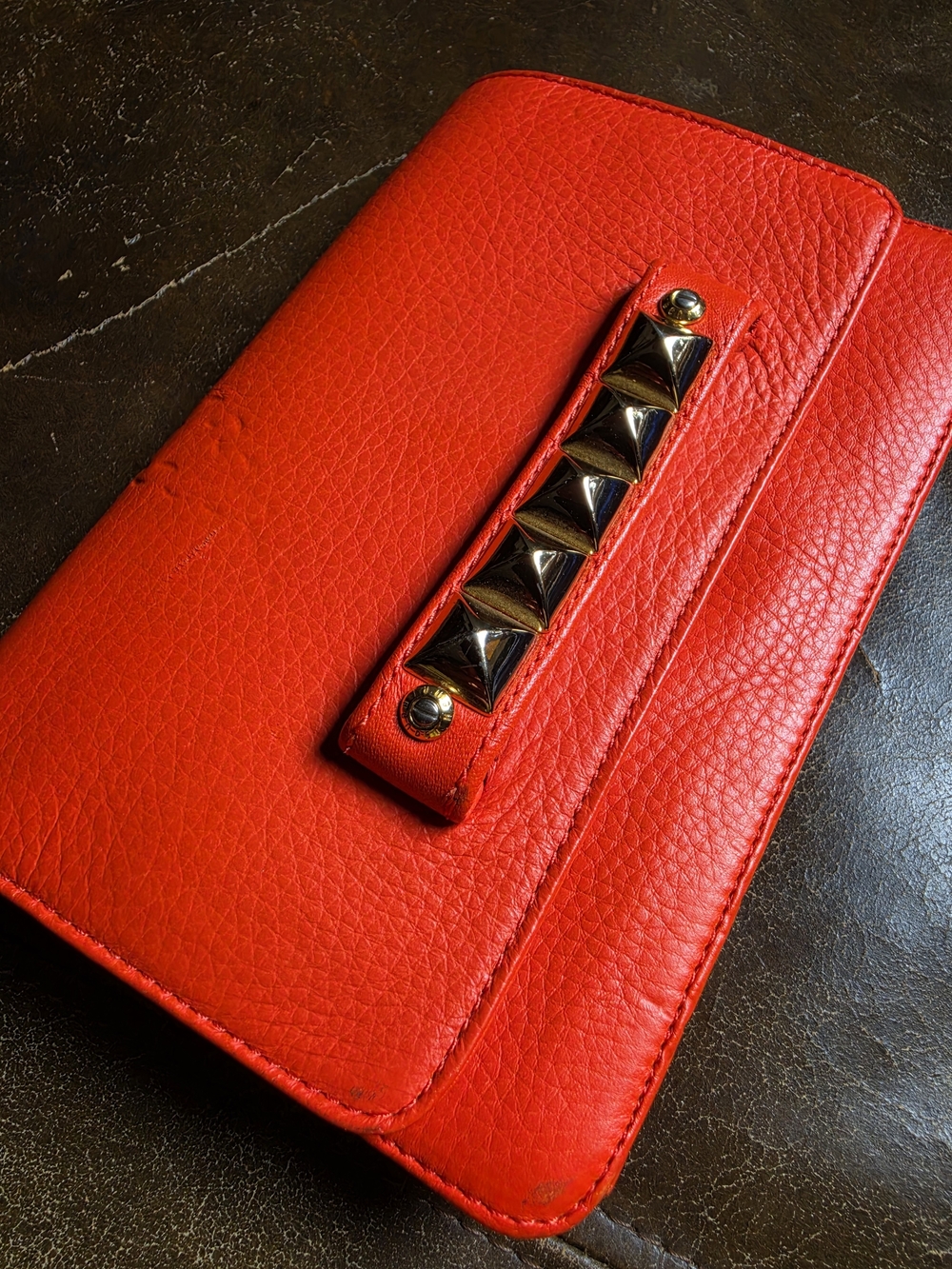 Henri Bendel New York Coral Studded Convertible Clutch Crossbody Bag